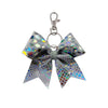 Grey Shimmer Snakeskin hairbow keyring