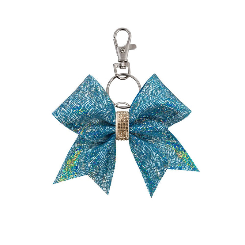 Blue Zebra Holo Shine hairbow keyring