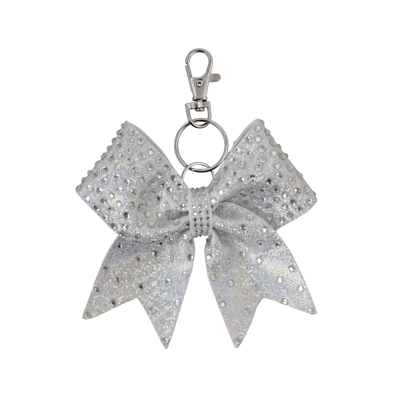 Silver Full On Stones hairbow keyring