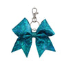 Teal Cracked Ice hairbow keyring