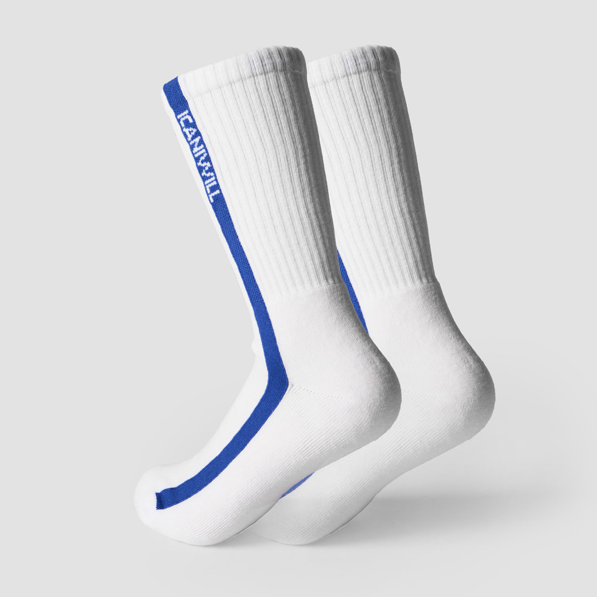 ICANIWILL Vertical Striped Socks (2-pack) Virtual Blue