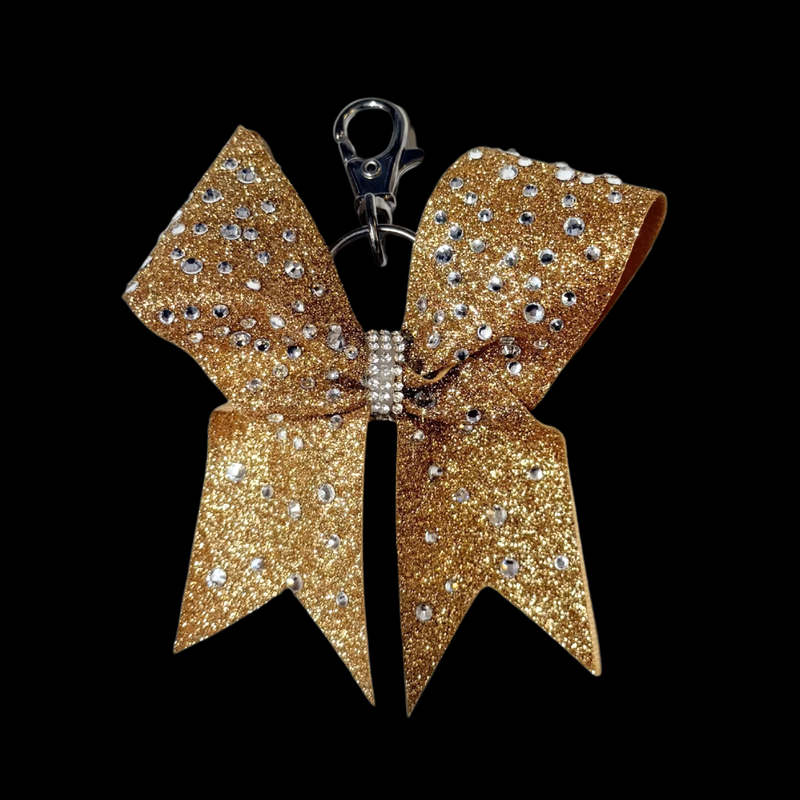 GOLD FULL ON STONES hairbow keyring