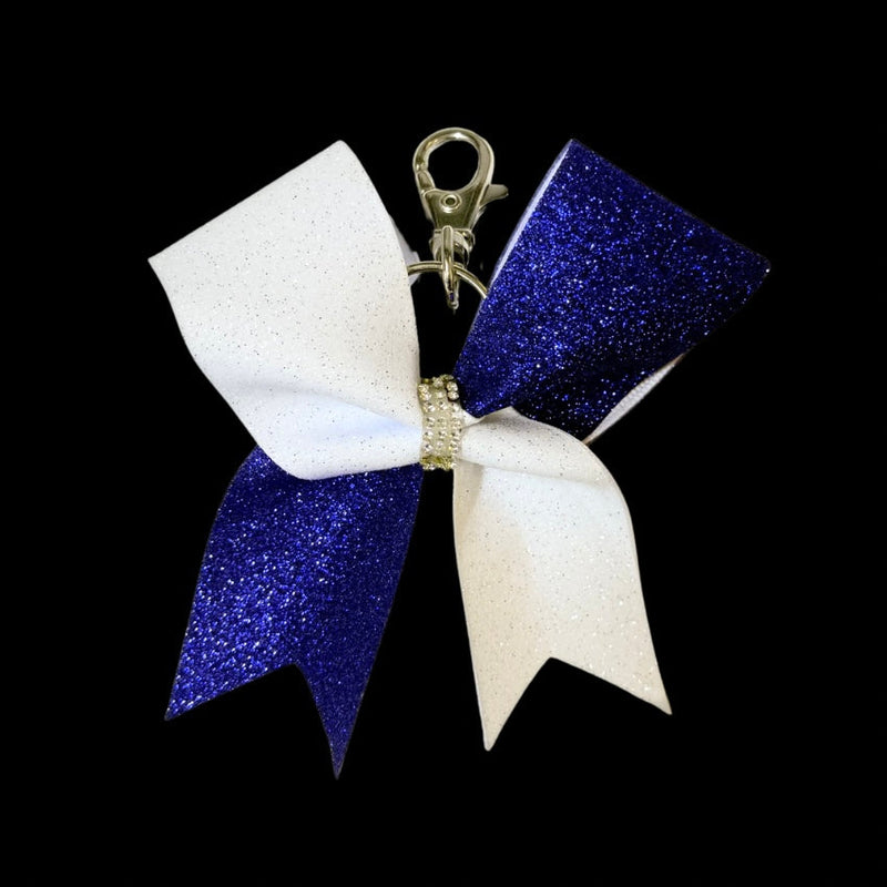 WHITE/BLUE hairbow keyring