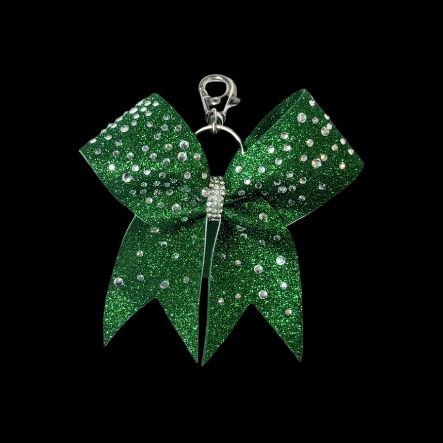 GREEN FULL ON STONES hairbow keyring