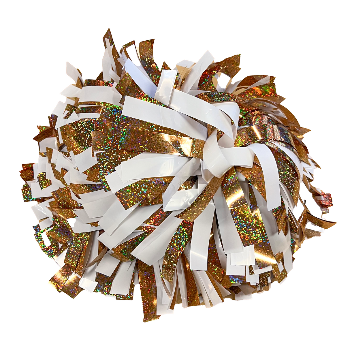 Metallisk glitter guld / vit pom pom