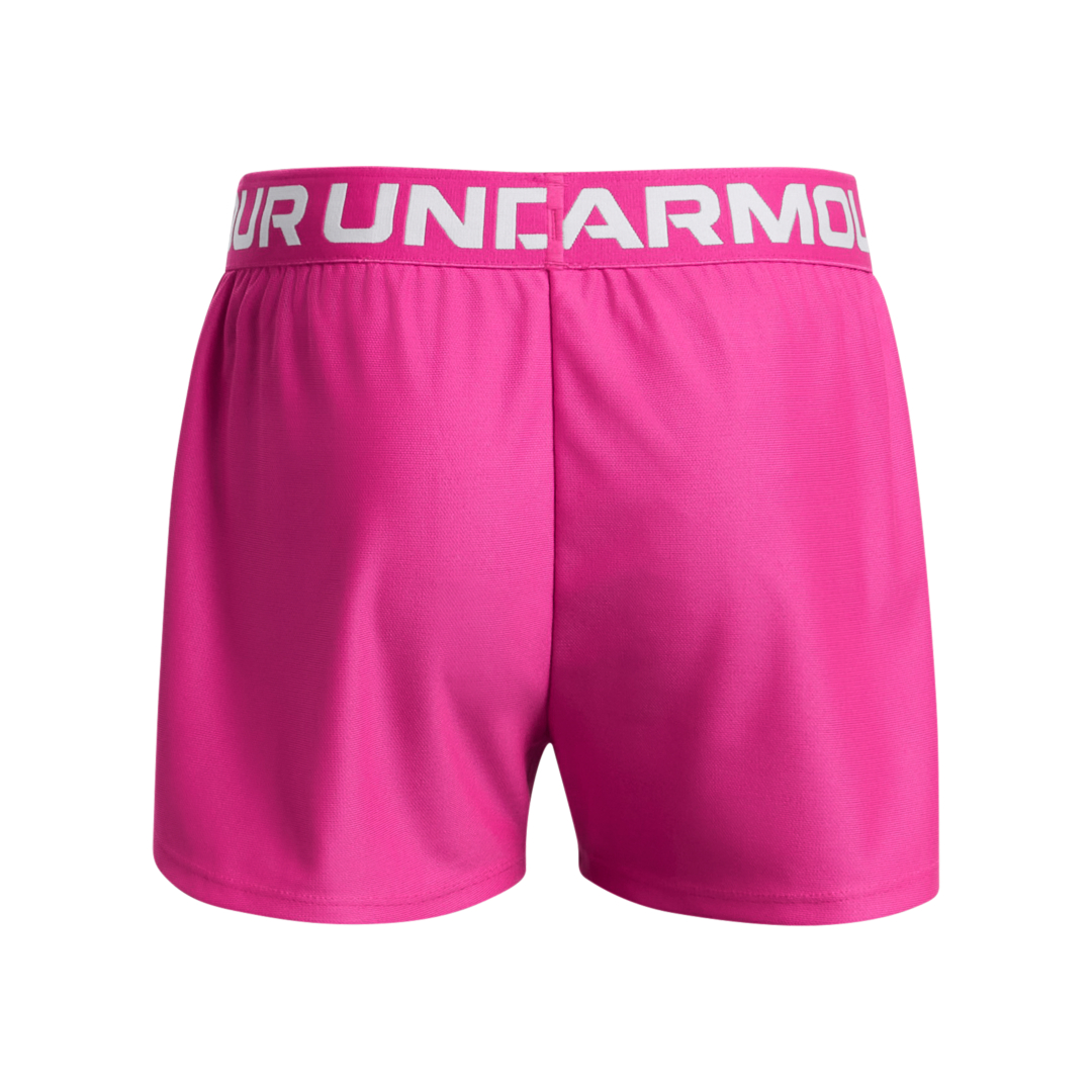 Black under armour spandex shorts with pink waist - Depop