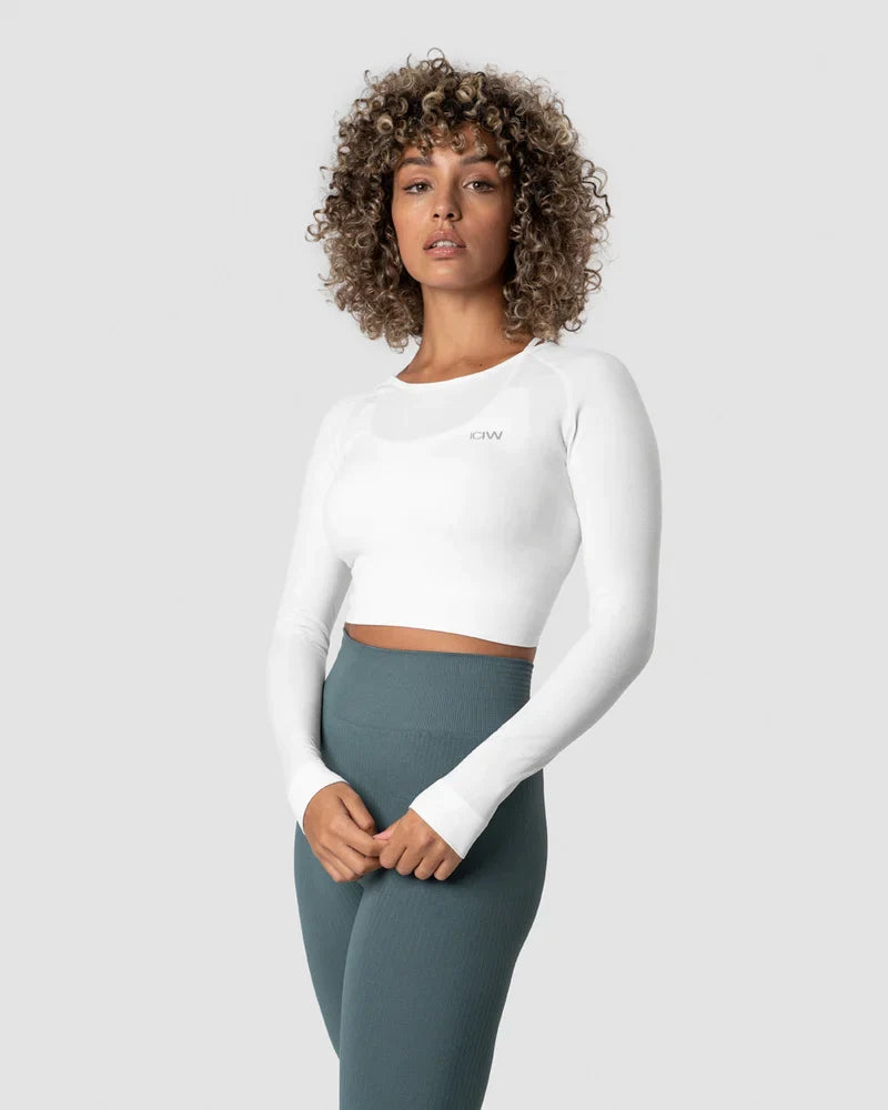 ICANIWILL Define Seamless LS Crop Top