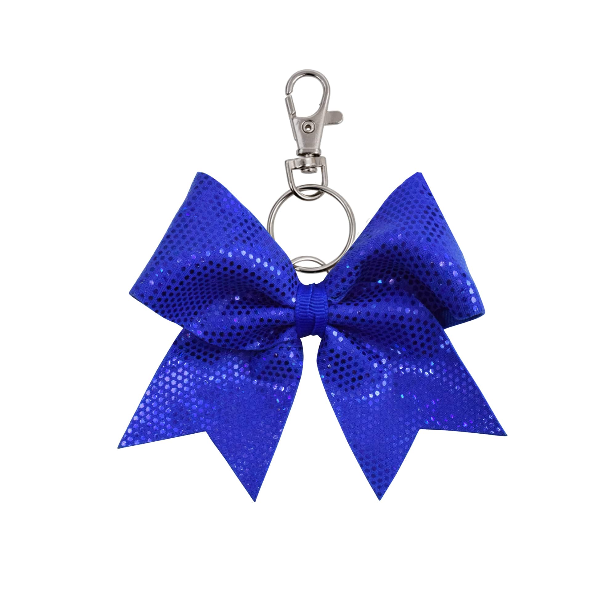 Royal Blue Dotted hairbow keyring