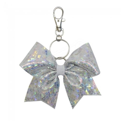 Silver Cracked Ice hairbow keyring