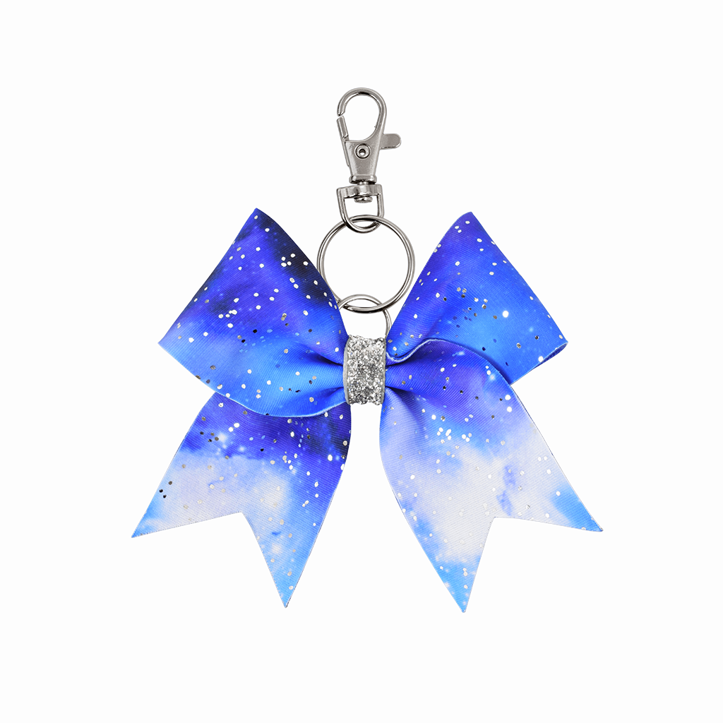 Blue Space hairbow keyring