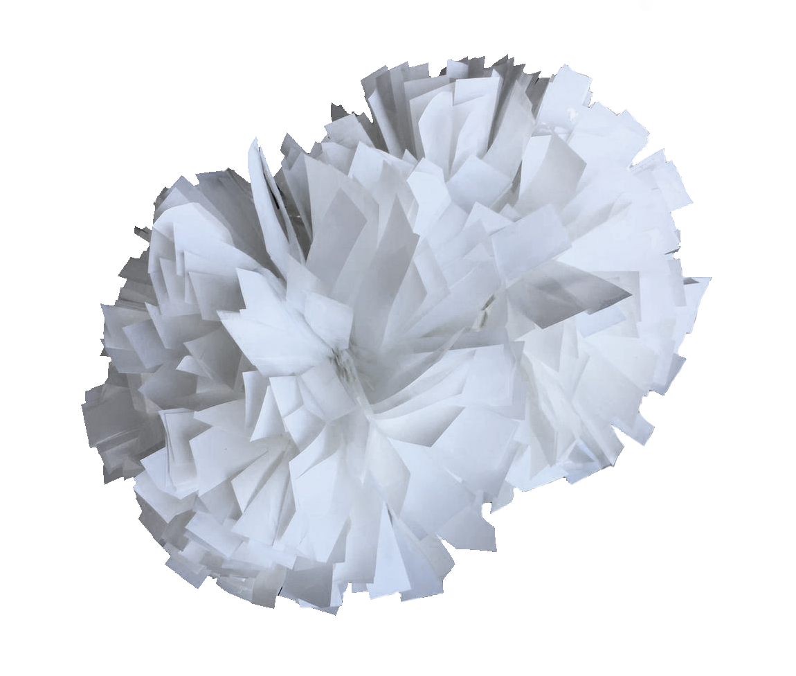 Metallic white dance pom 4"