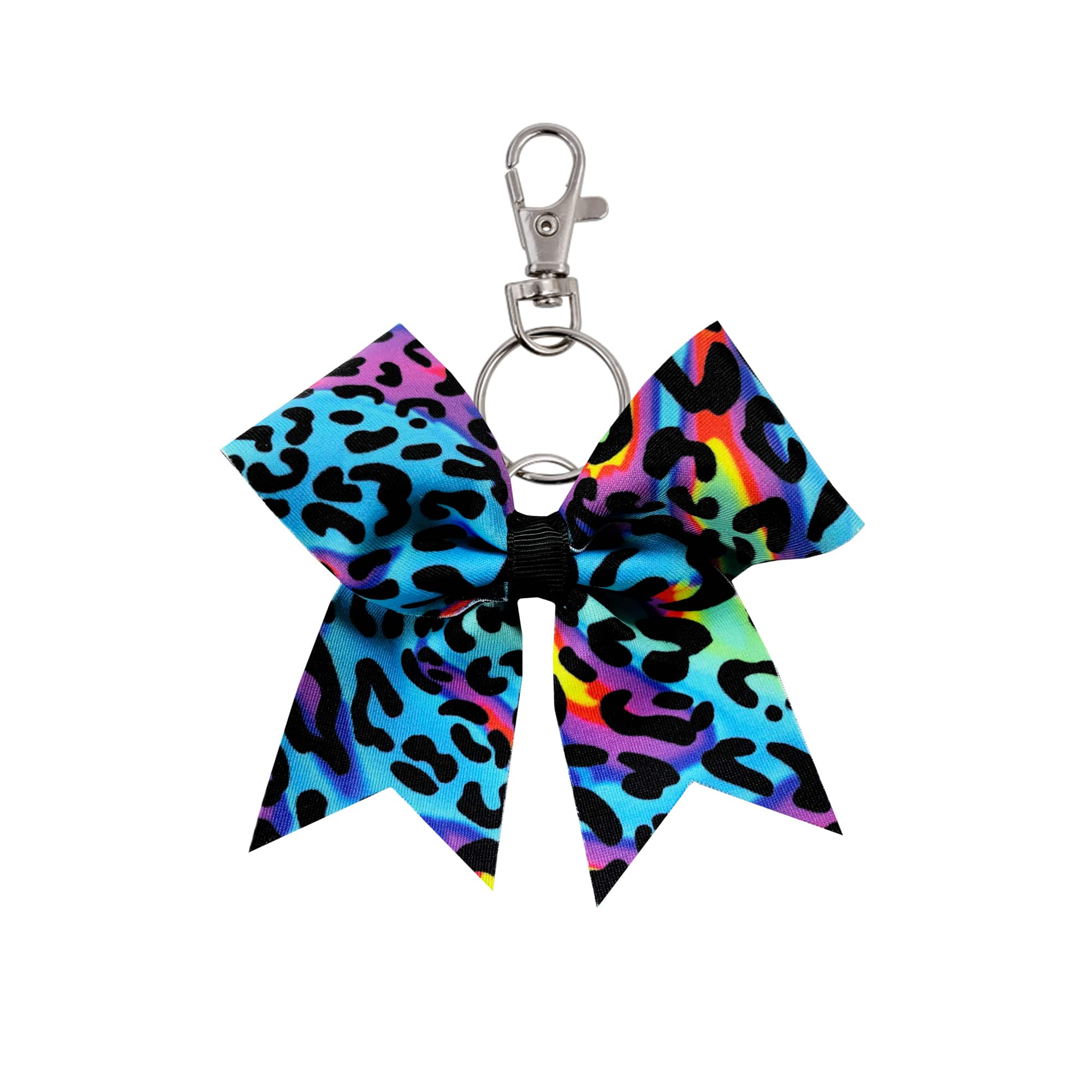 Neon Leopard hairbow keyring
