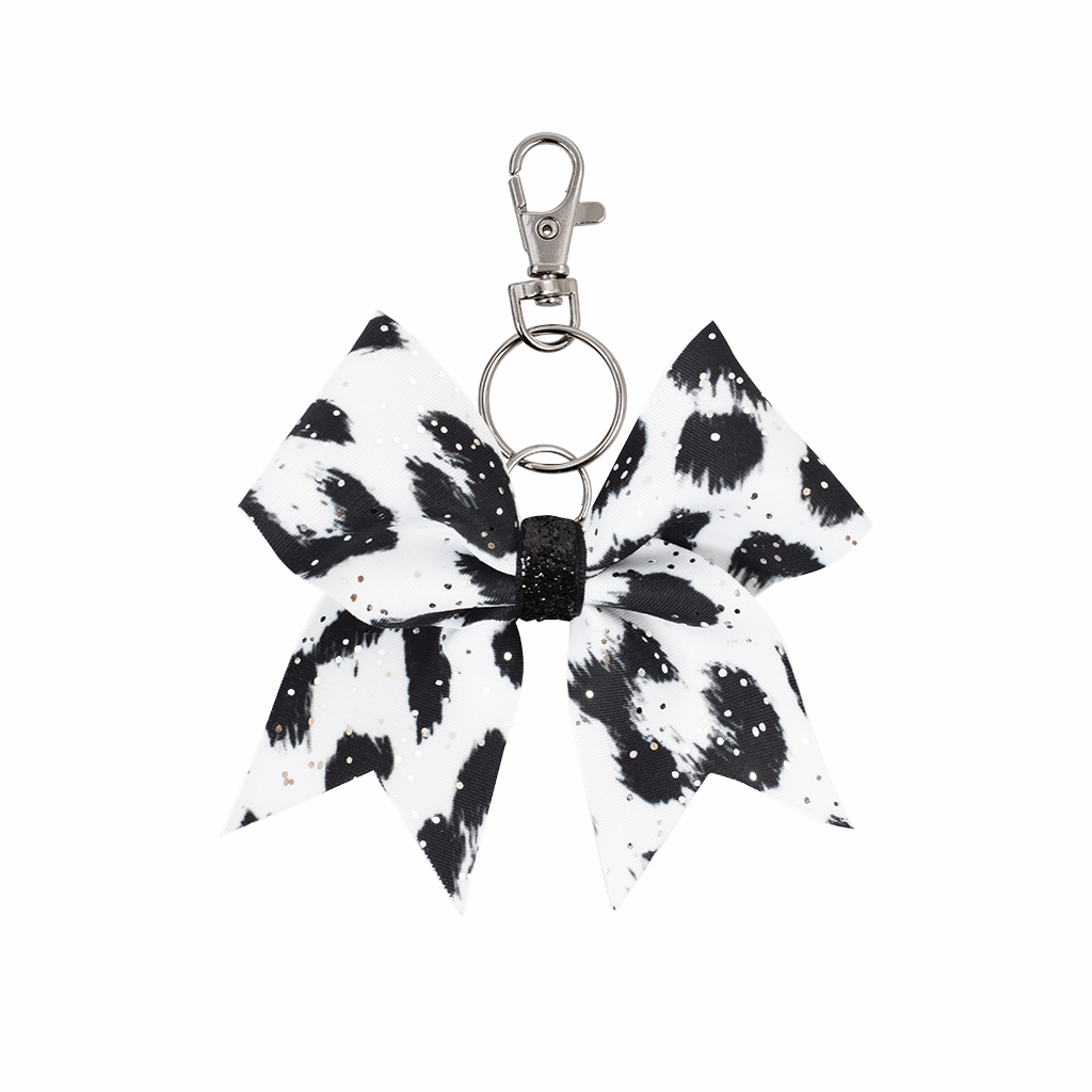 Black/Silver Dotted hairbow keyring - Eurocheer